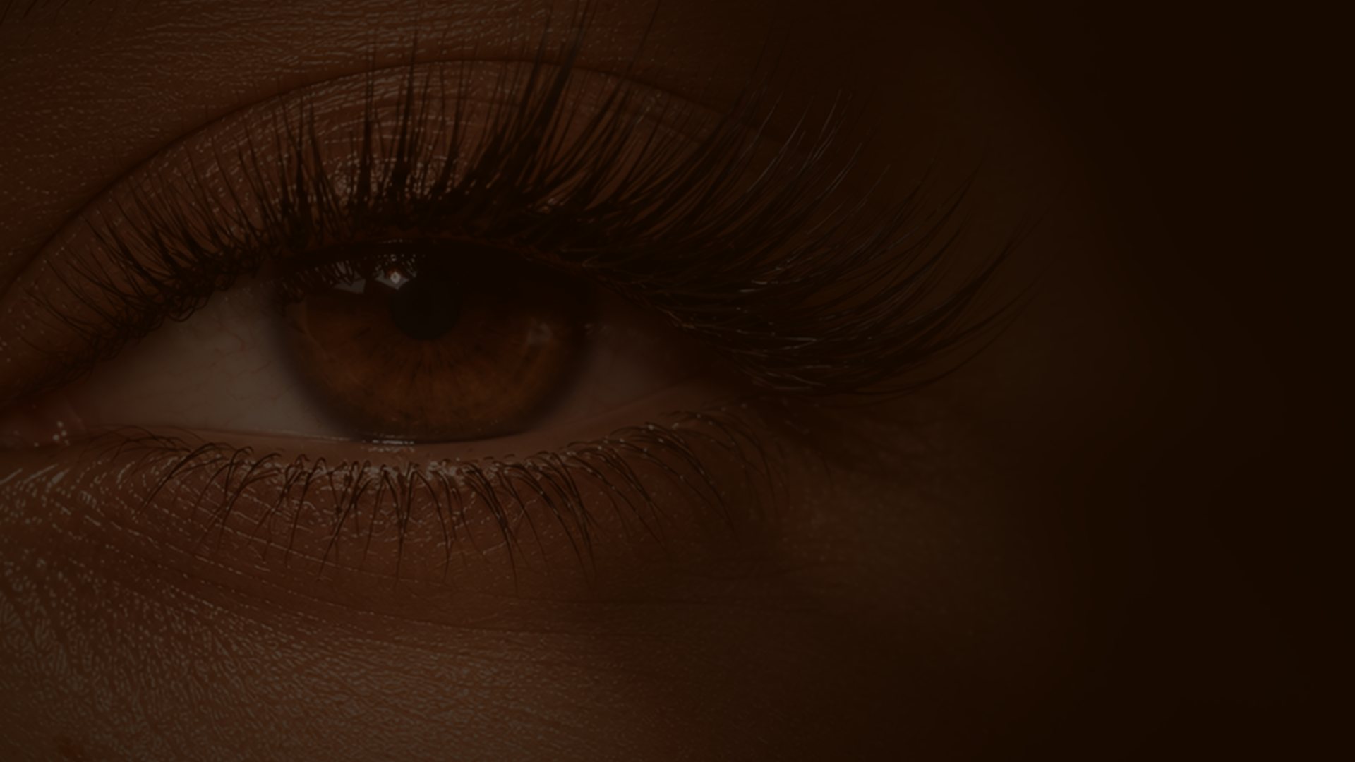 Mirada con extensiones de pestañas